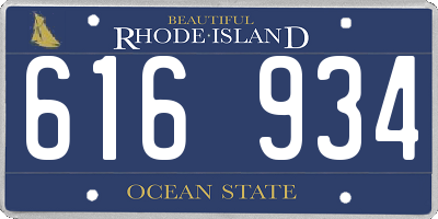 RI license plate 616934
