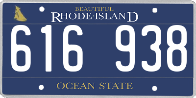 RI license plate 616938