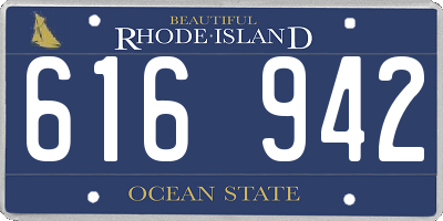 RI license plate 616942