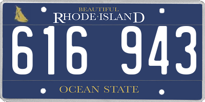 RI license plate 616943