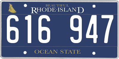 RI license plate 616947
