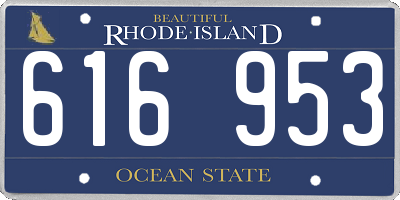 RI license plate 616953