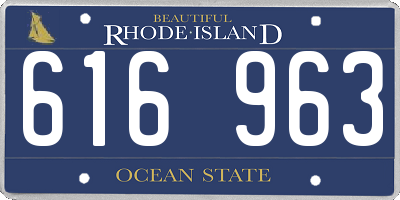 RI license plate 616963