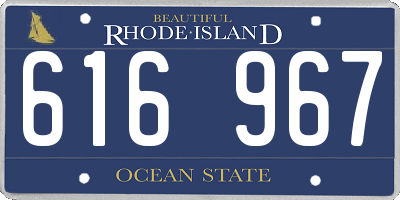 RI license plate 616967