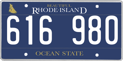 RI license plate 616980