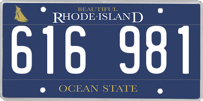 RI license plate 616981