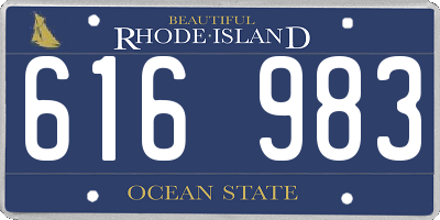 RI license plate 616983