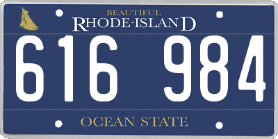 RI license plate 616984