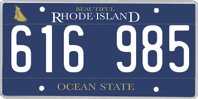 RI license plate 616985
