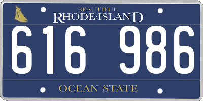 RI license plate 616986