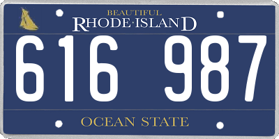 RI license plate 616987