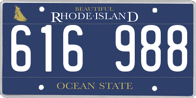 RI license plate 616988