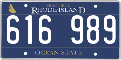 RI license plate 616989