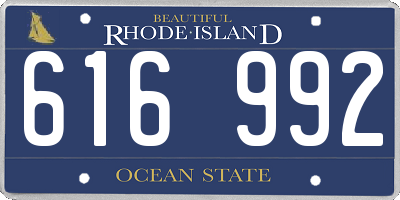 RI license plate 616992