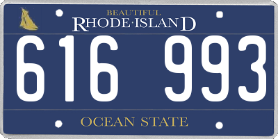 RI license plate 616993