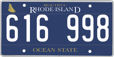 RI license plate 616998