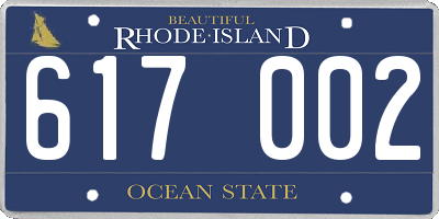 RI license plate 617002