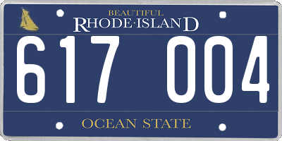 RI license plate 617004