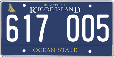 RI license plate 617005