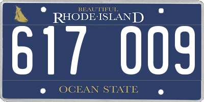 RI license plate 617009