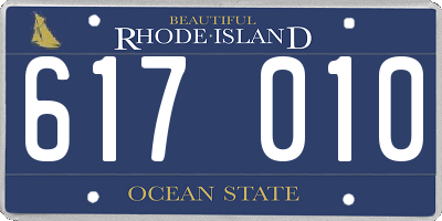 RI license plate 617010