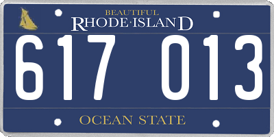 RI license plate 617013
