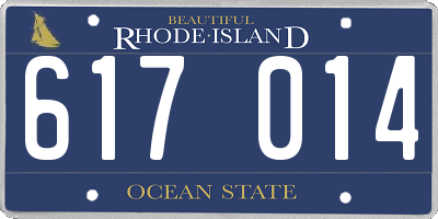RI license plate 617014