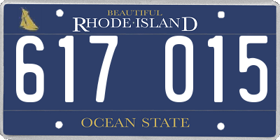 RI license plate 617015