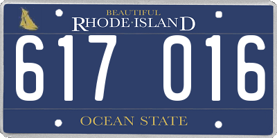 RI license plate 617016