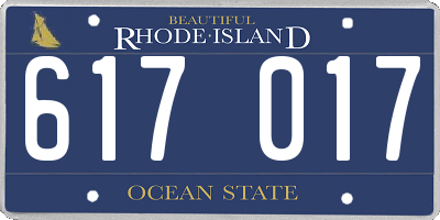 RI license plate 617017
