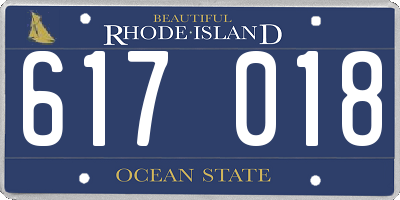 RI license plate 617018