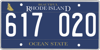 RI license plate 617020