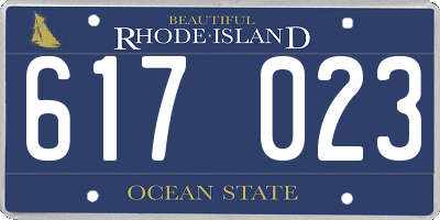 RI license plate 617023