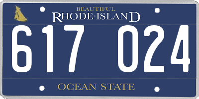 RI license plate 617024