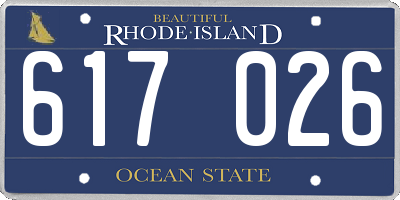 RI license plate 617026