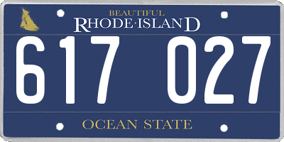 RI license plate 617027