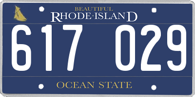 RI license plate 617029