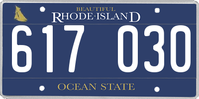 RI license plate 617030