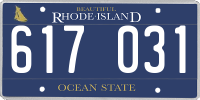 RI license plate 617031