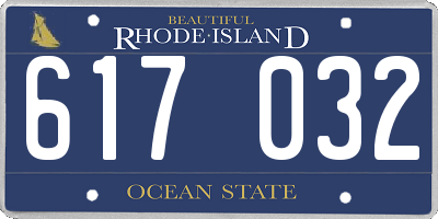 RI license plate 617032