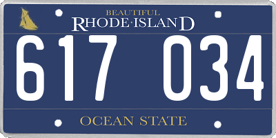RI license plate 617034