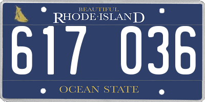 RI license plate 617036