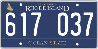 RI license plate 617037