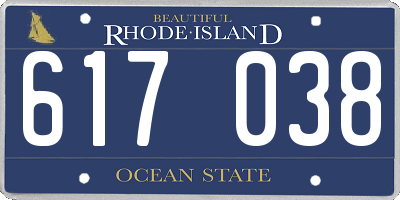 RI license plate 617038