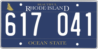 RI license plate 617041