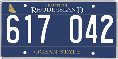 RI license plate 617042