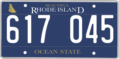 RI license plate 617045