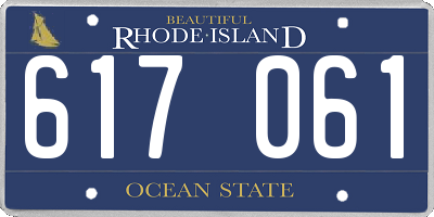 RI license plate 617061