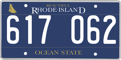 RI license plate 617062