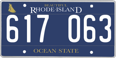 RI license plate 617063